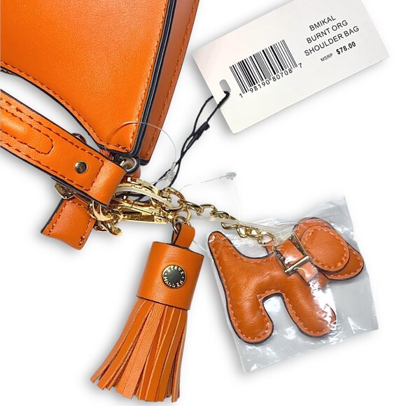 Steve Madden—Vegan Leather Shoulder Bag & 2 Bag Charms—Burnt Orange *NWT* - Picture 4 of 11